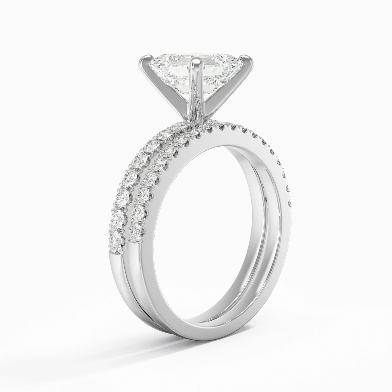 Griffe Ensemble d'alliances 2.00ct Moissanite