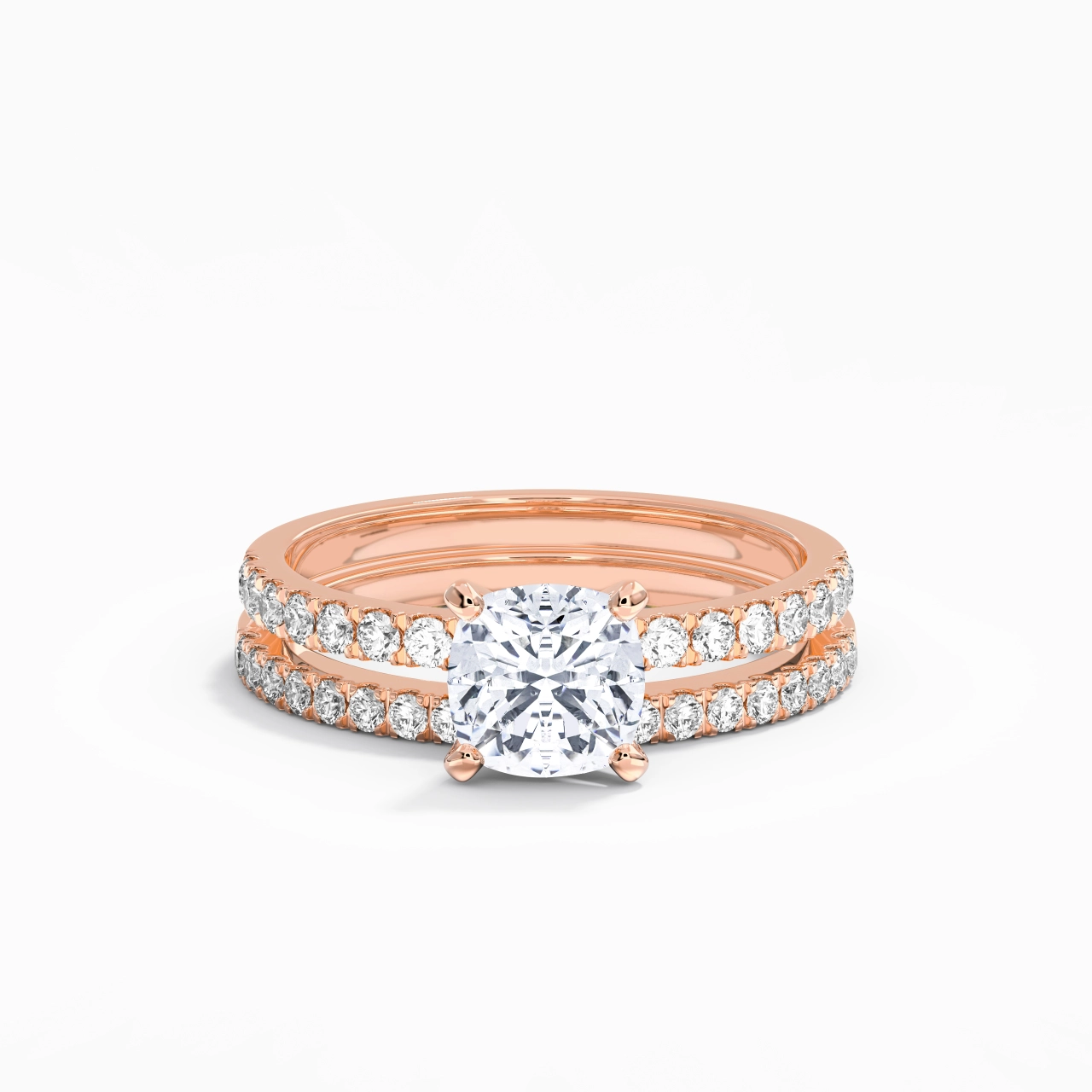 Prong Wedding Ring Set 1.50ct Moissanite