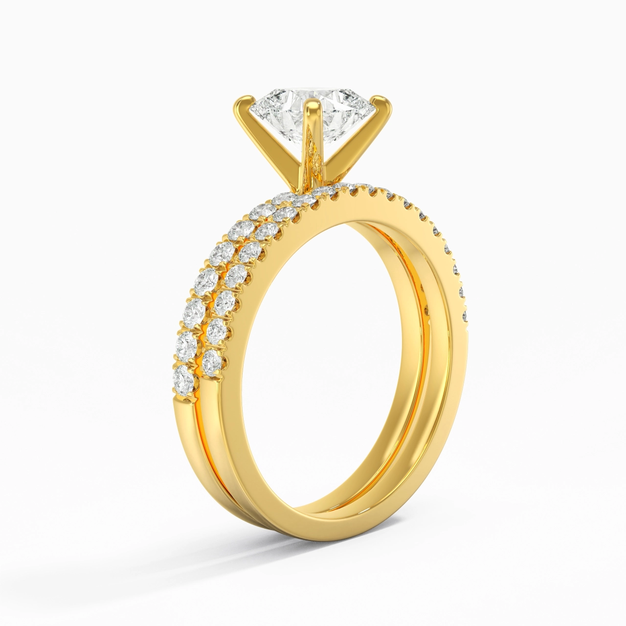 Griffe Ensemble d'alliances 1.50ct Moissanite