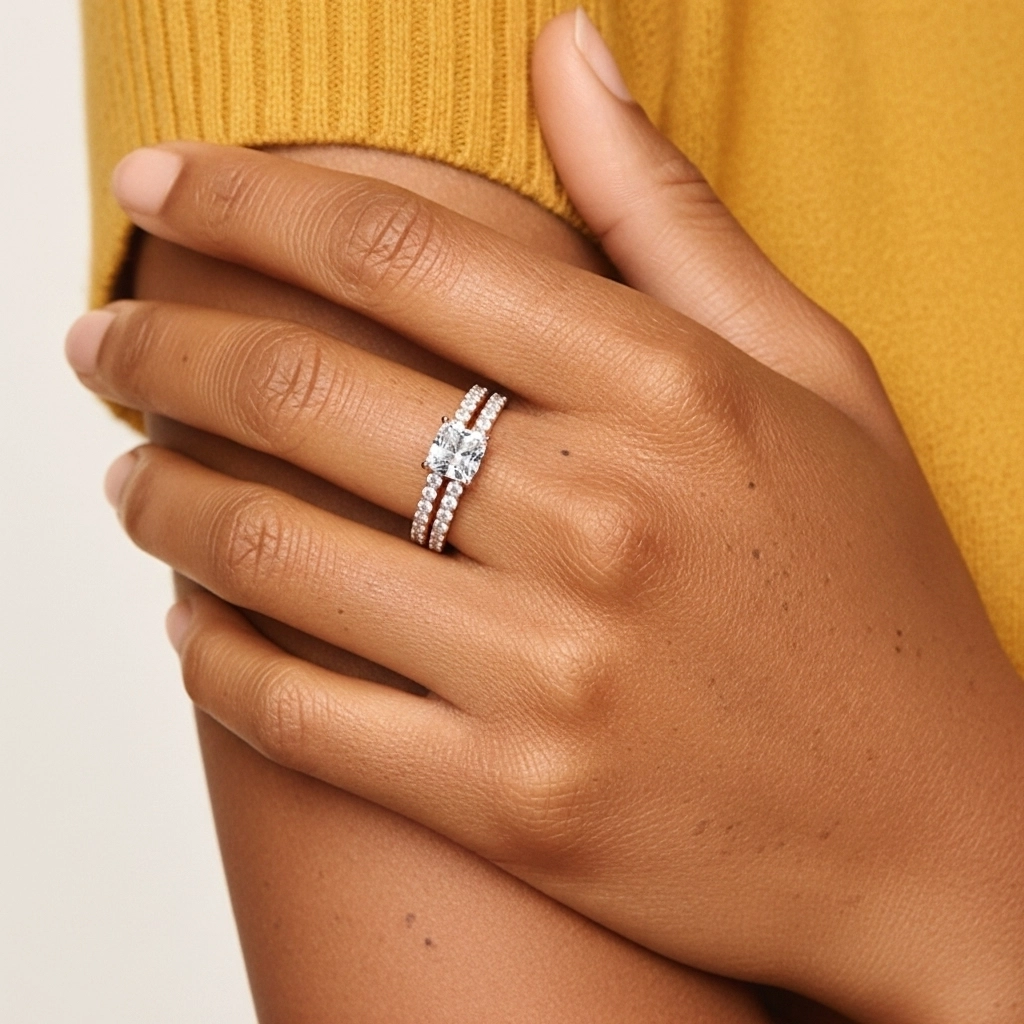 Griffe Ensemble d'alliances 2.00ct Moissanite