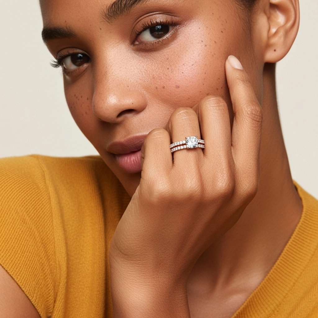 Griffe Ensemble d'alliances 2.00ct Moissanite