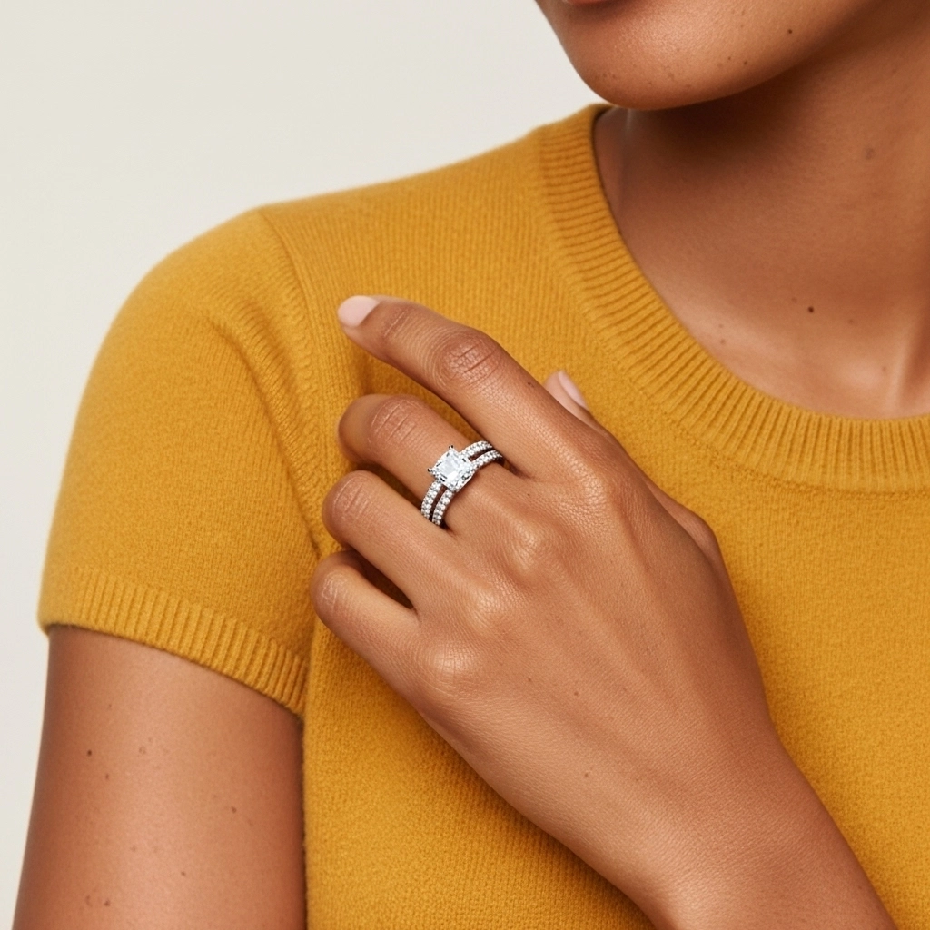 Griffe Ensemble d'alliances 2.00ct Moissanite