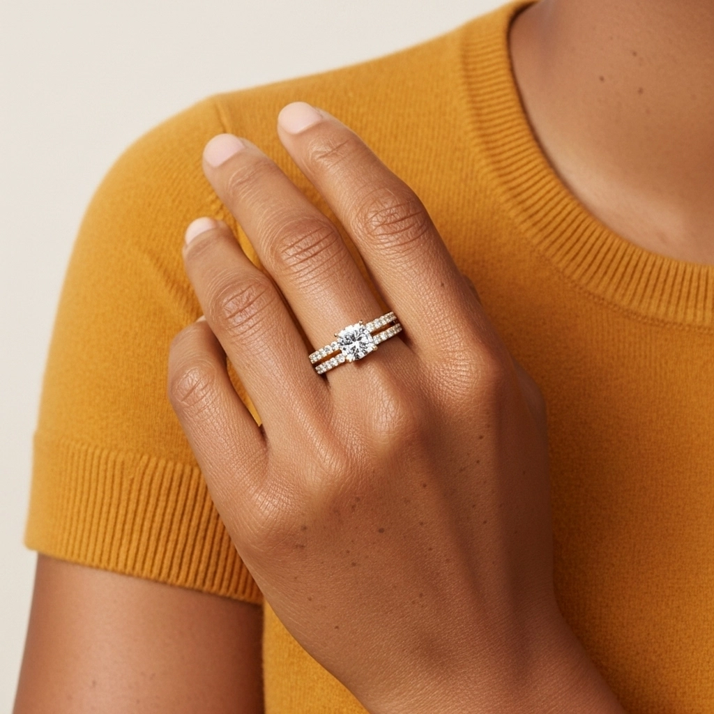 Griffe Ensemble d'alliances 2.00ct Moissanite