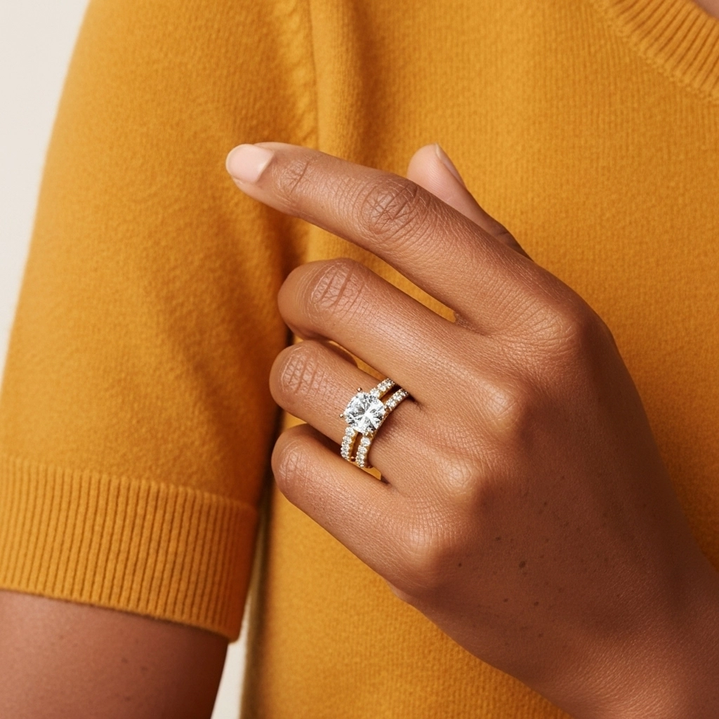 Griffe Ensemble d'alliances 2.00ct Moissanite