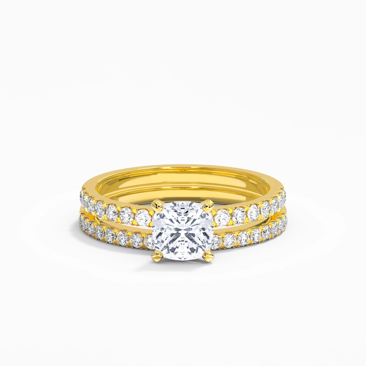 Prong Wedding Ring Set 1.00ct Moissanite