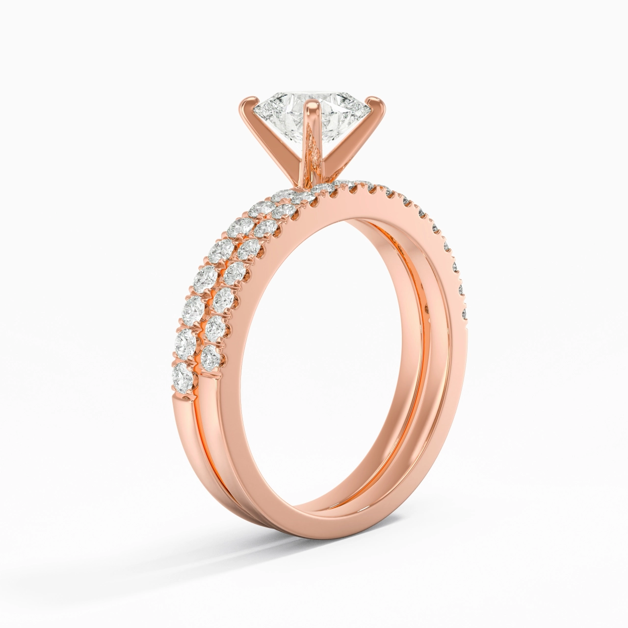 Griffe Ensemble d'alliances 1.00ct Moissanite
