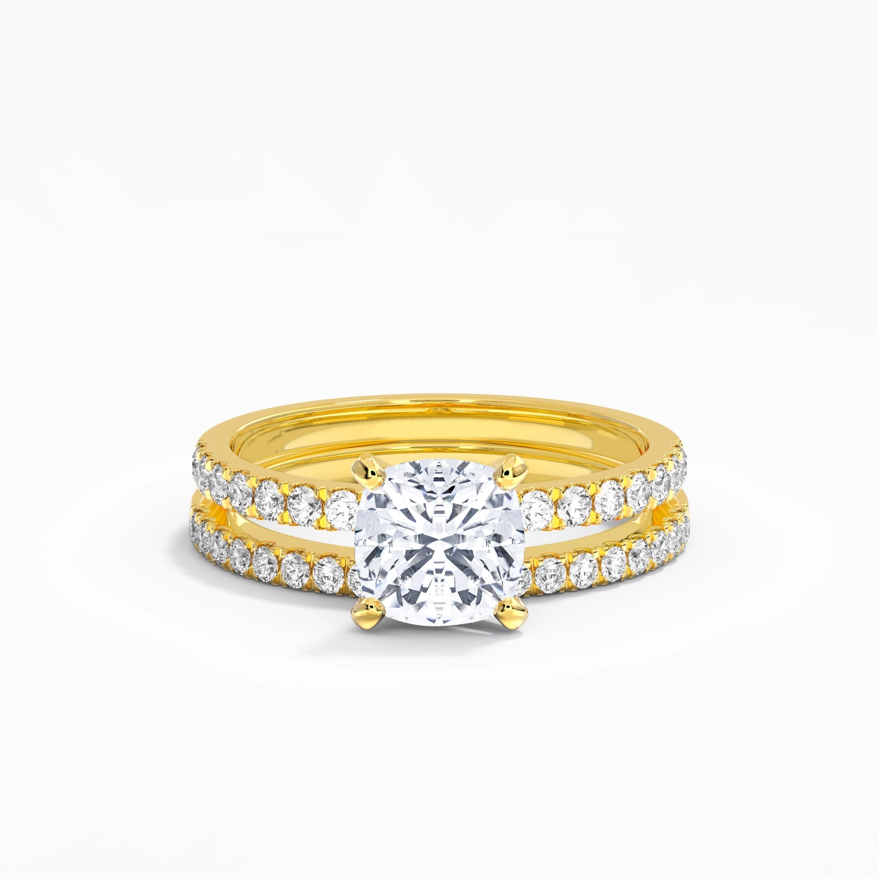 Prong Wedding Ring Set 2.00ct Moissanite