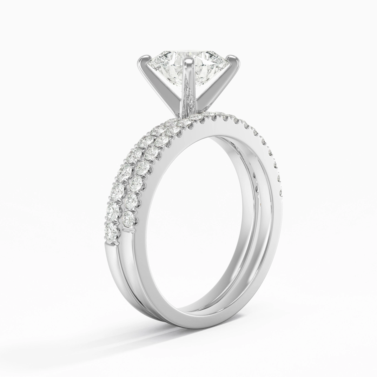 Griffe Ensemble d'alliances 2.00ct Moissanite