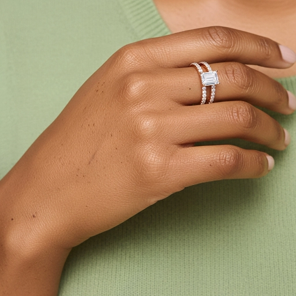 Griffe Ensemble d'alliances 2.00ct Moissanite