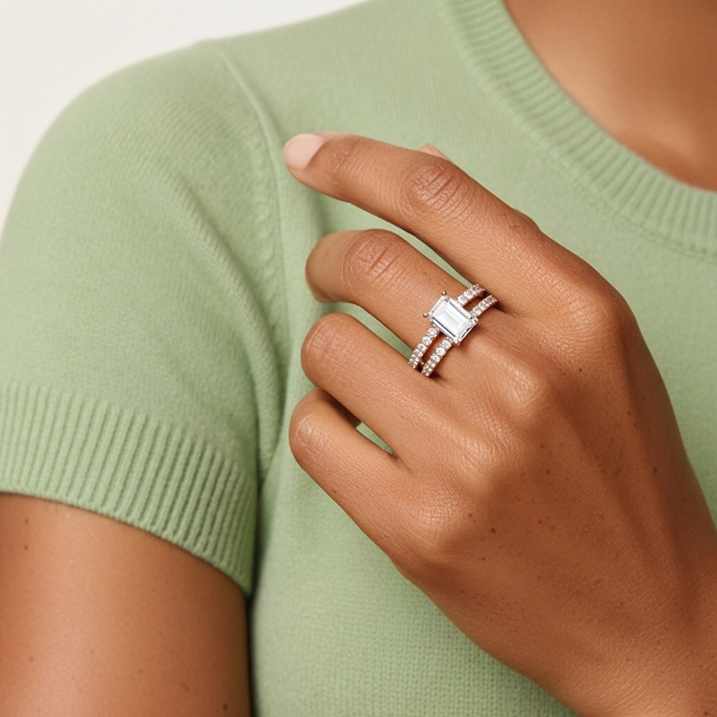 Griffe Ensemble d'alliances 2.00ct Moissanite