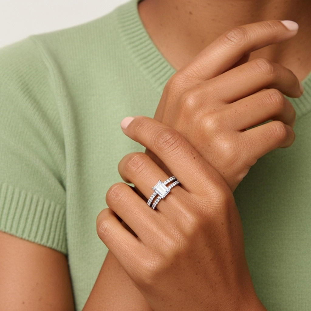 Griffe Ensemble d'alliances 2.00ct Moissanite