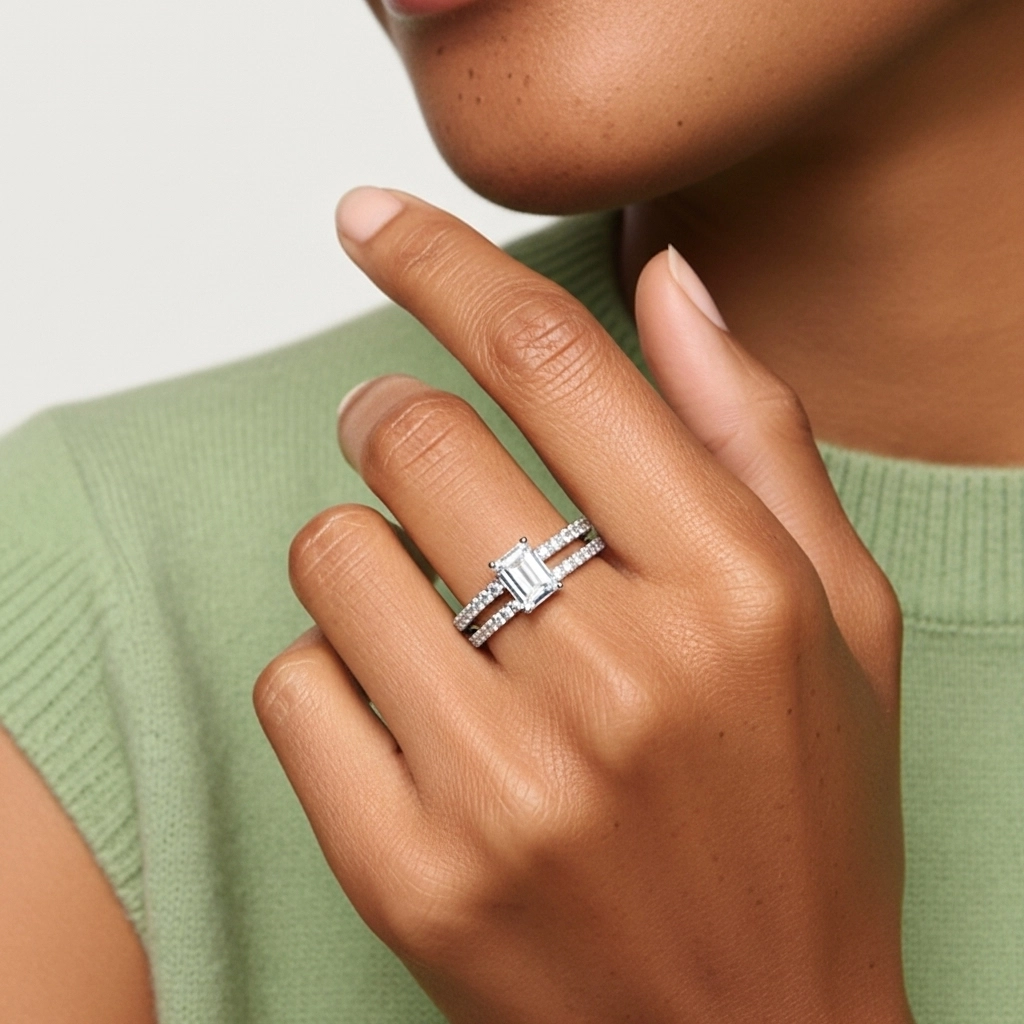 Griffe Ensemble d'alliances 2.00ct Moissanite