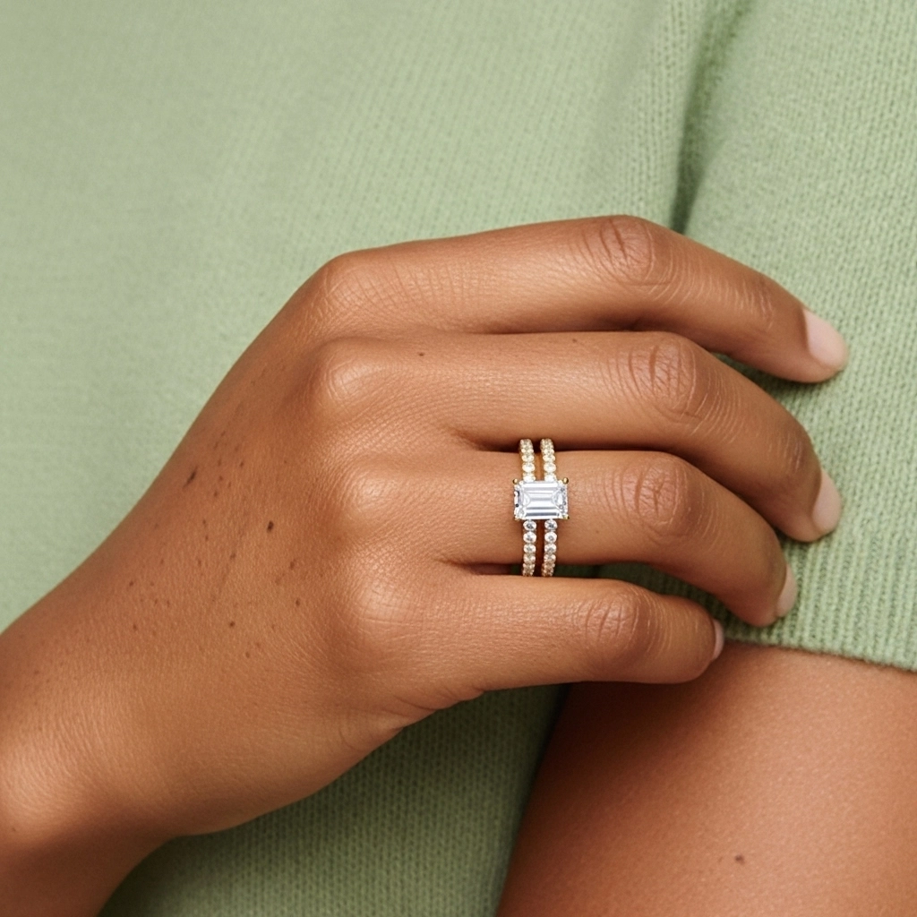 Griffe Ensemble d'alliances 2.00ct Moissanite