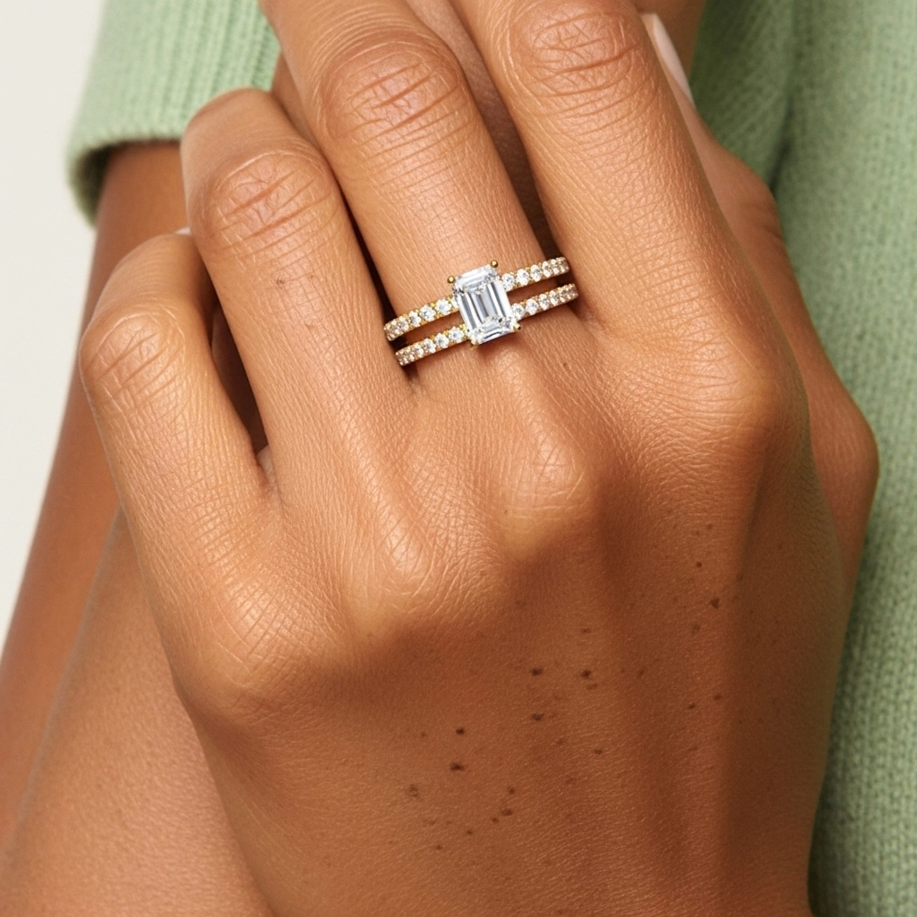 Griffe Ensemble d'alliances 2.00ct Moissanite