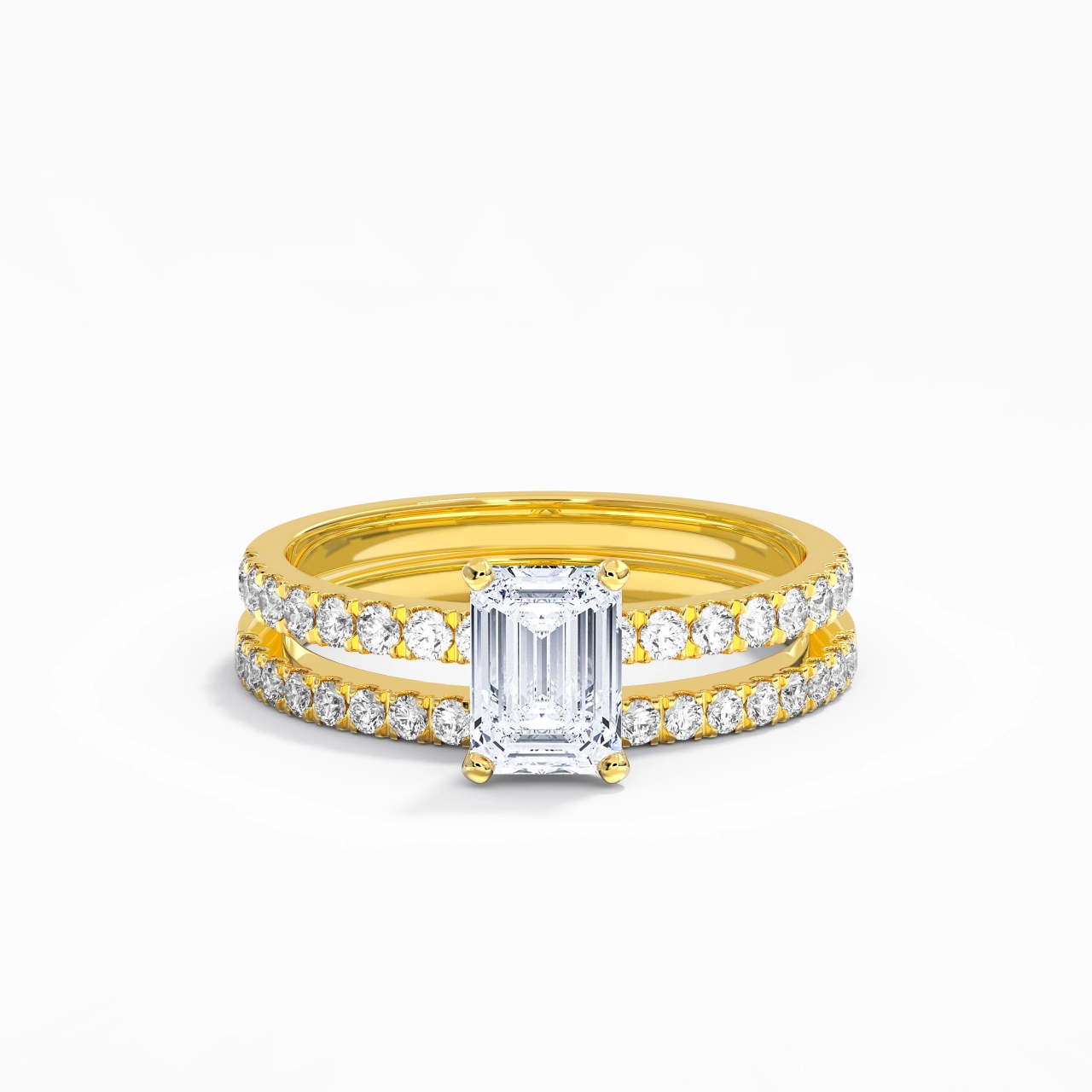 Prong Wedding Ring Set 1.00ct Moissanite