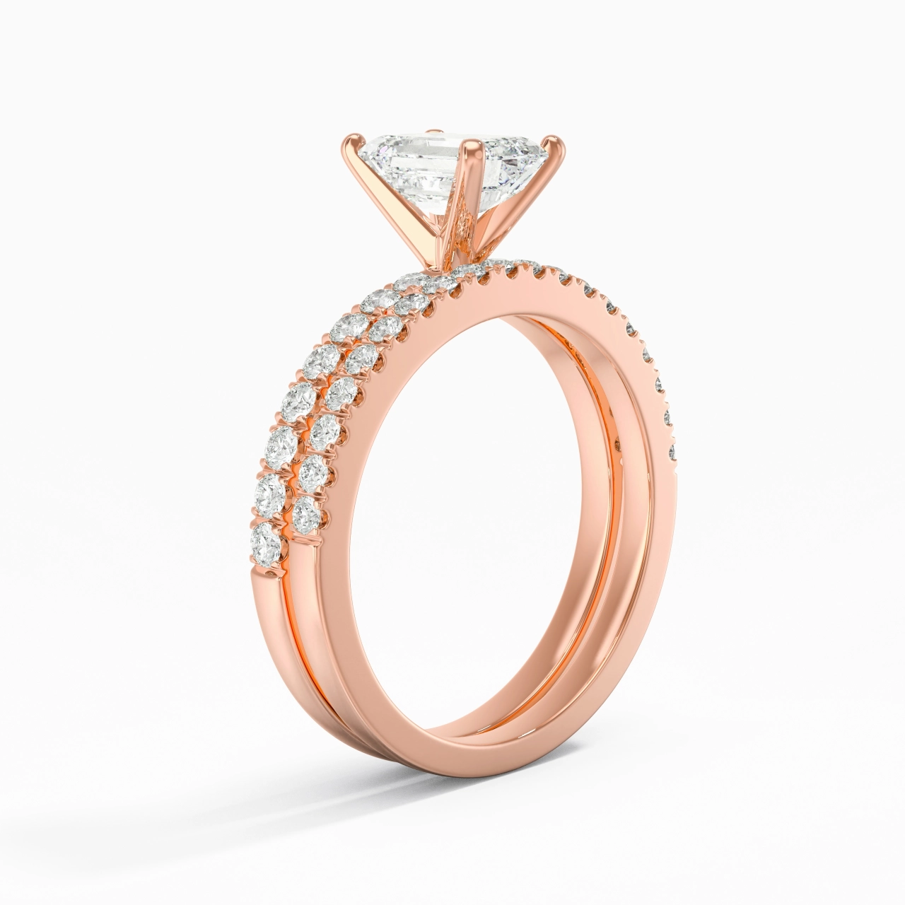 Griffe Ensemble d'alliances 1.00ct Moissanite