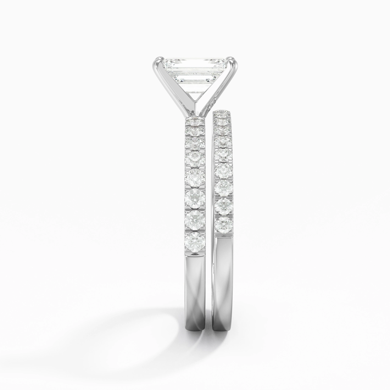 Prong Wedding Ring Set 1.00ct Moissanite