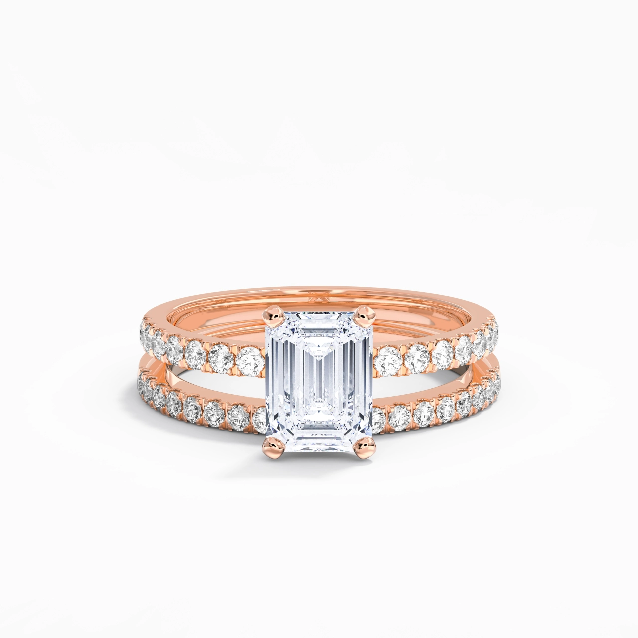 Prong Wedding Ring Set 2.00ct Moissanite