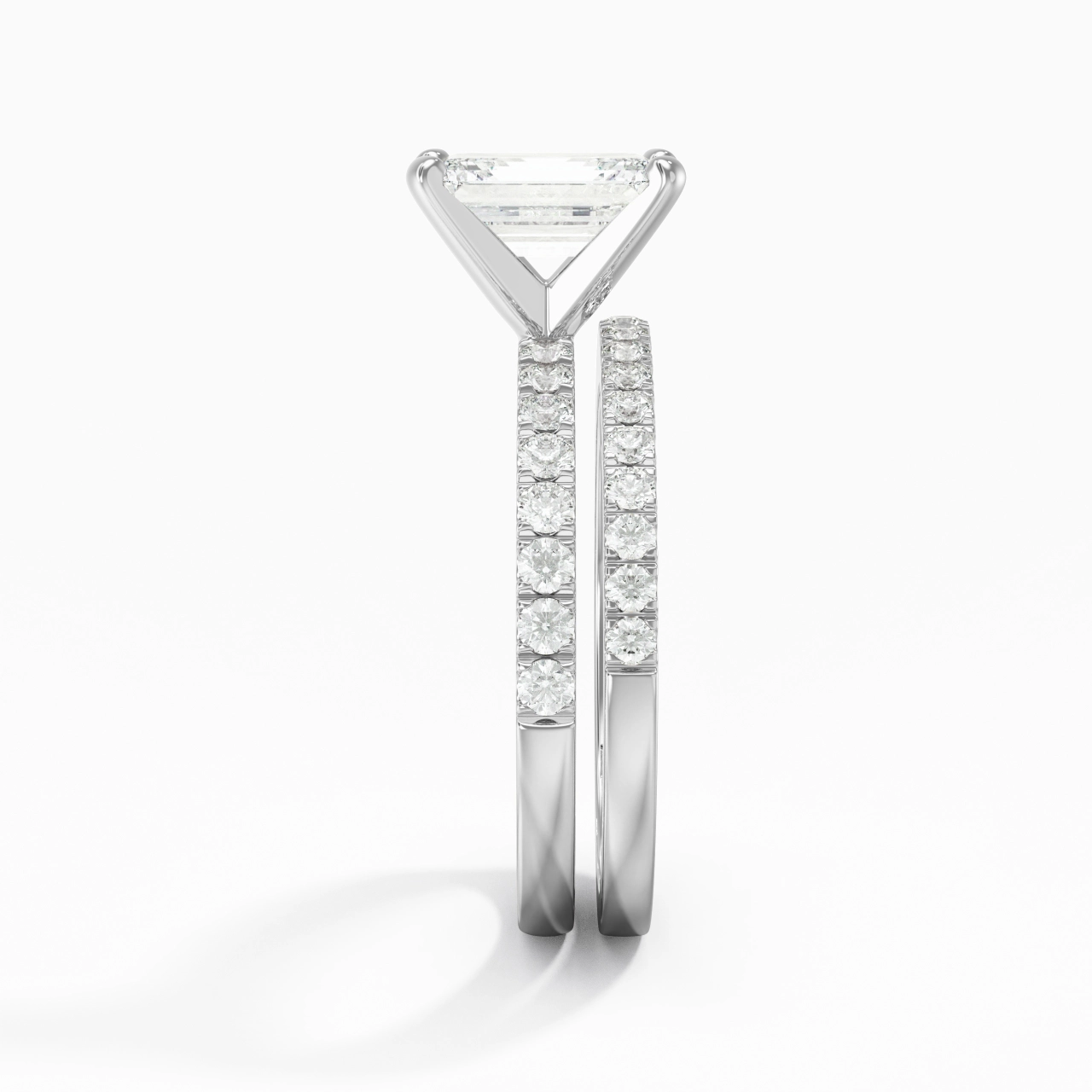 Prong Wedding Ring Set 2.00ct Moissanite