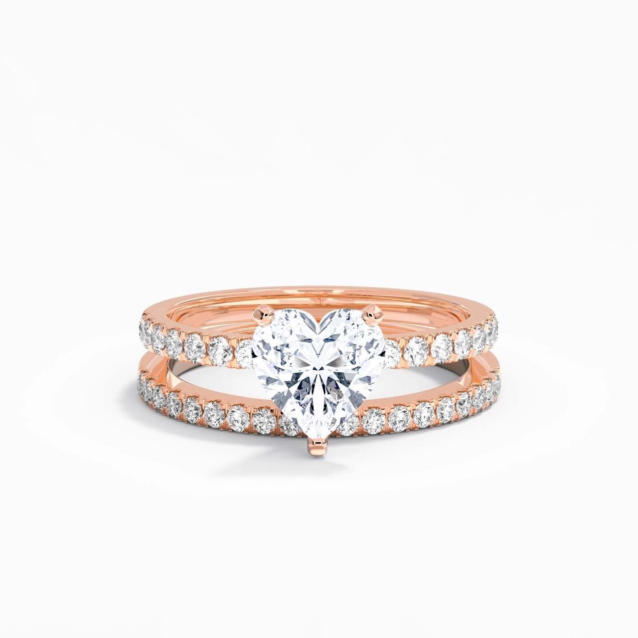 Prong Wedding Ring Set 1.50ct Moissanite