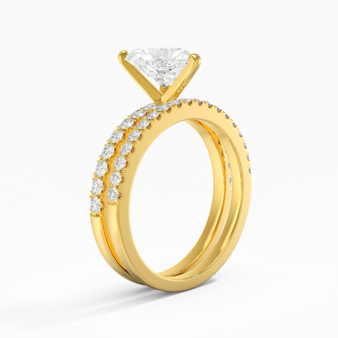 Griffe Ensemble d'alliances 1.50ct Moissanite