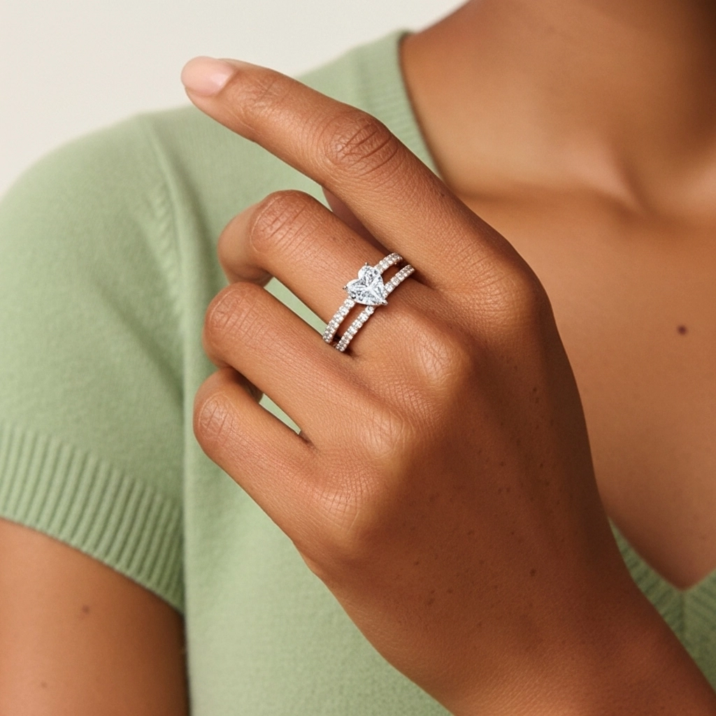 Griffe Ensemble d'alliances 2.00ct Moissanite