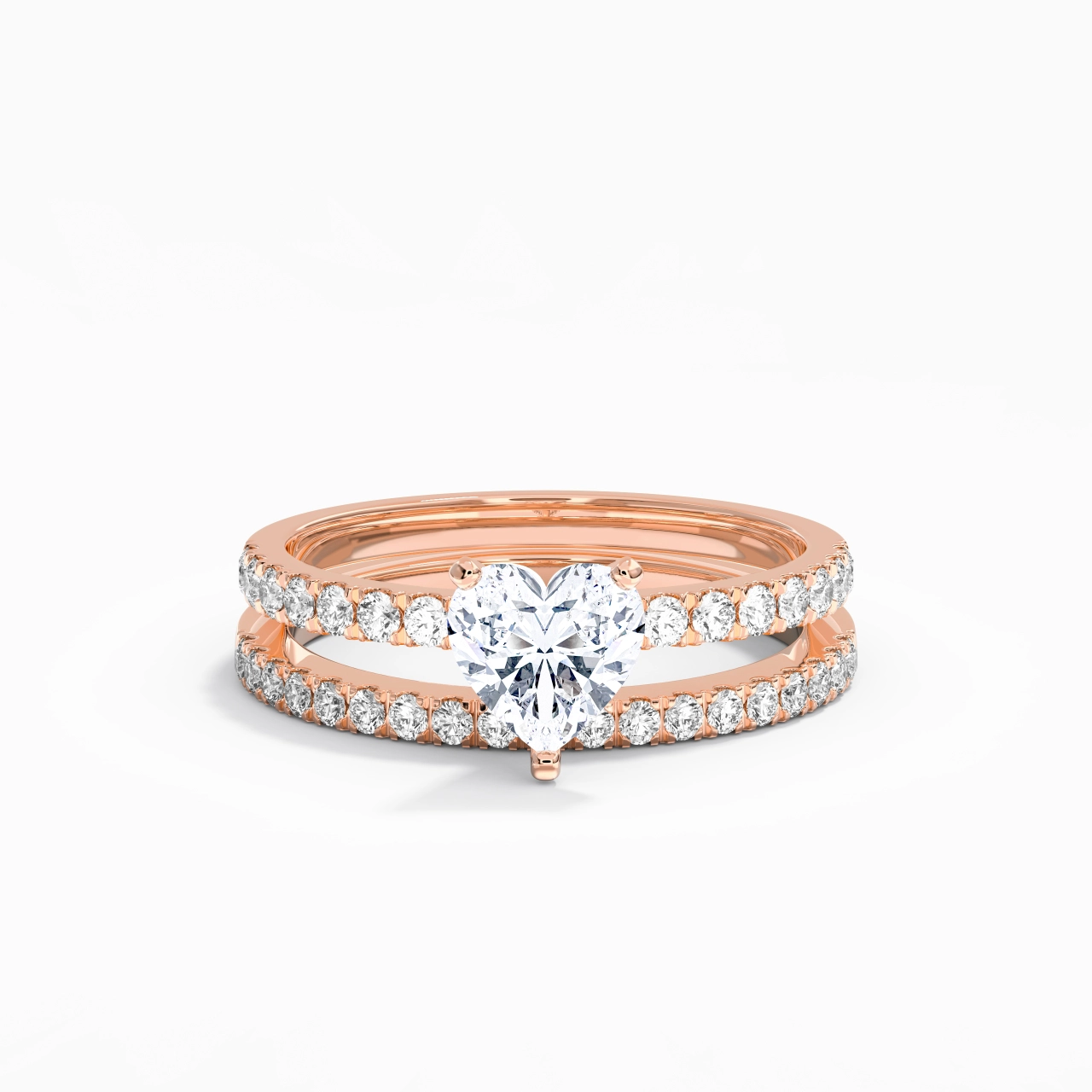 Prong Wedding Ring Set 1.00ct Moissanite