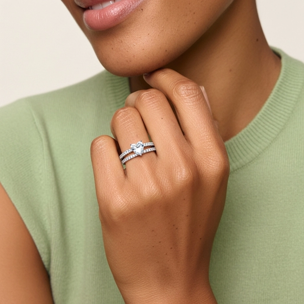 Griffe Ensemble d'alliances 2.00ct Moissanite