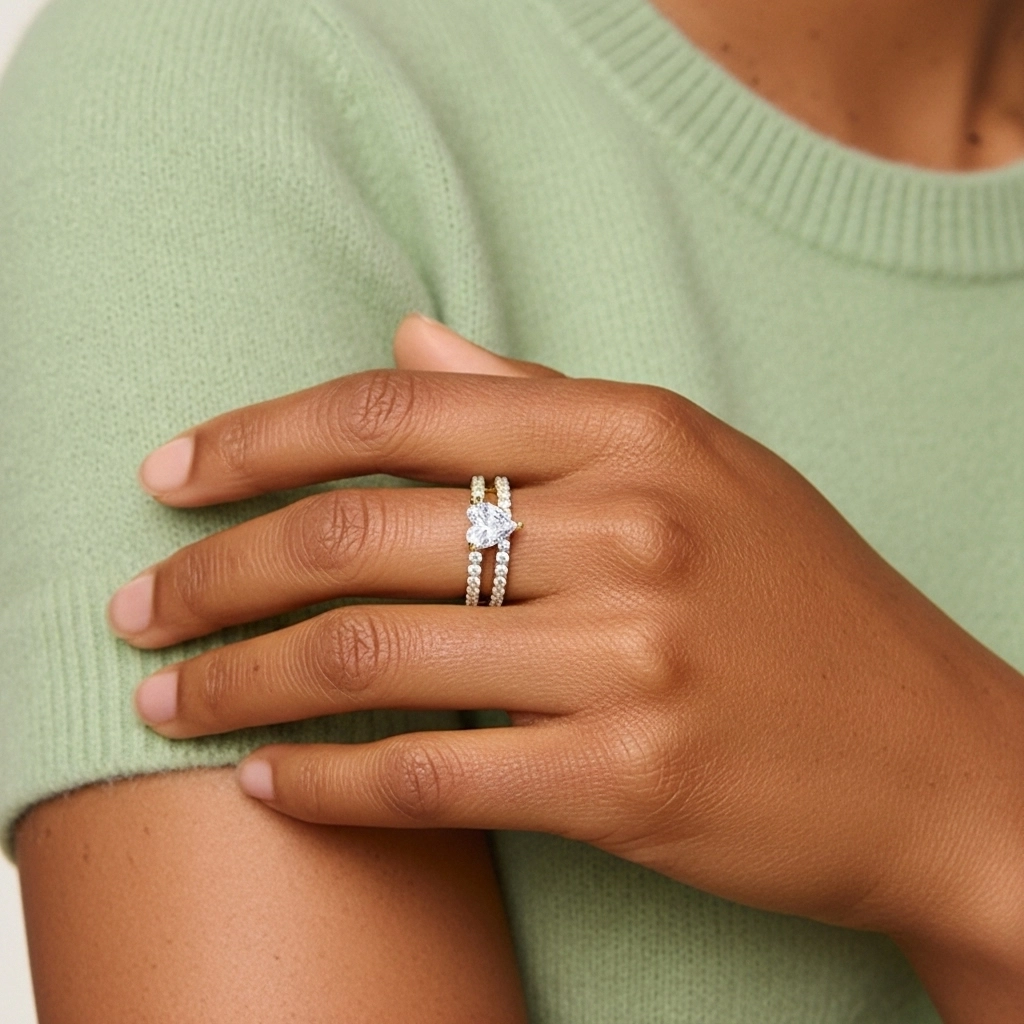 Griffe Ensemble d'alliances 2.00ct Moissanite