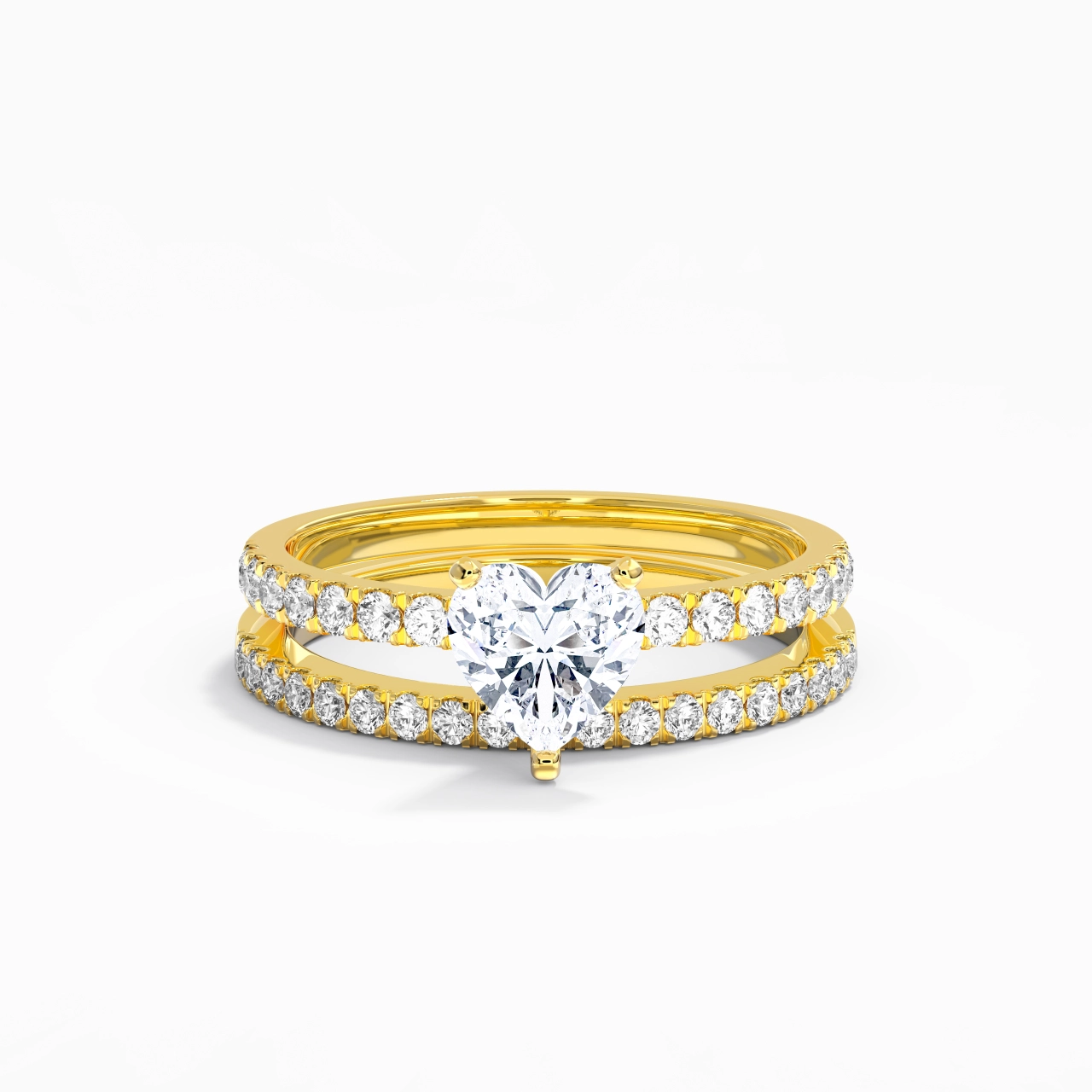 Prong Wedding Ring Set 1.00ct Moissanite