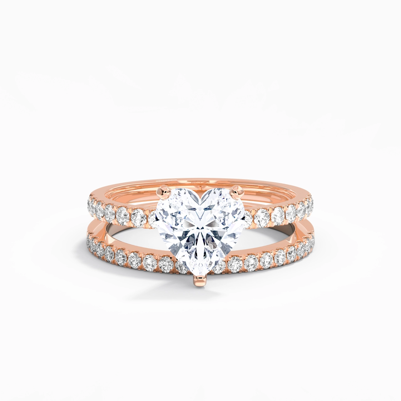 Prong Wedding Ring Set 2.00ct Moissanite