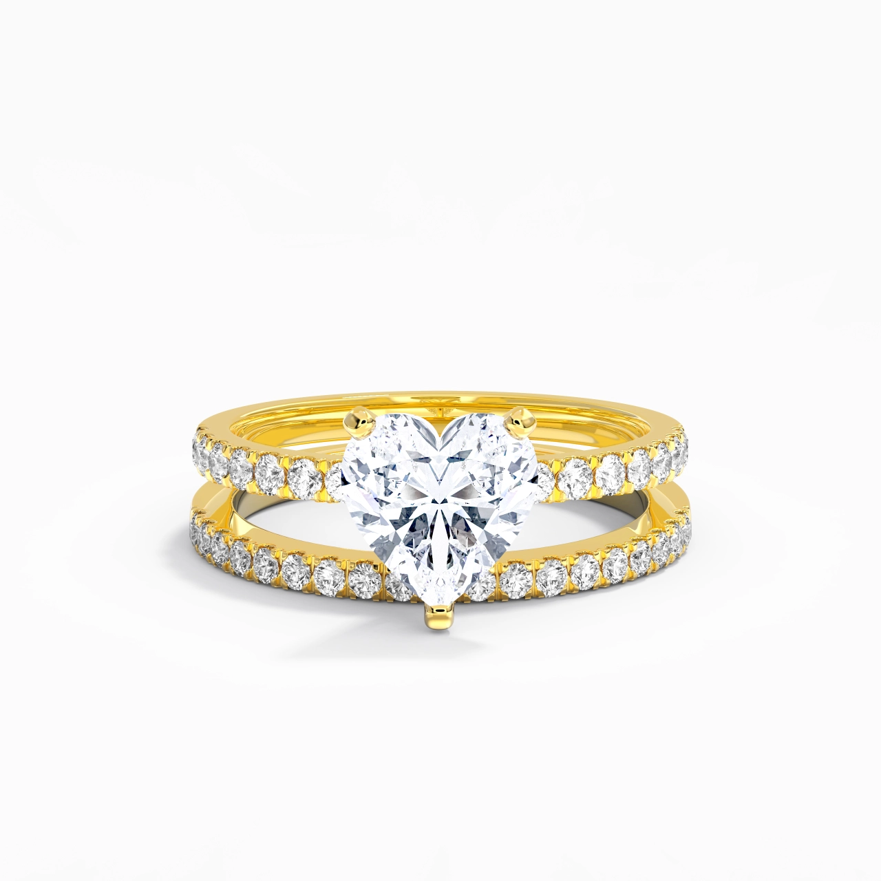 Prong Wedding Ring Set 2.00ct Moissanite