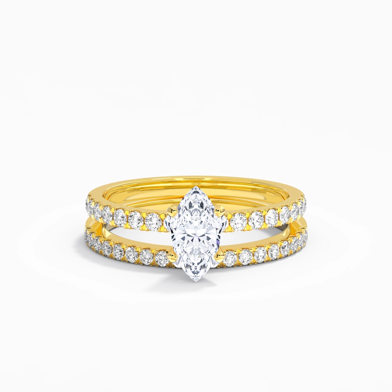 Griffe Ensemble d'alliances 0.80ct Moissanite