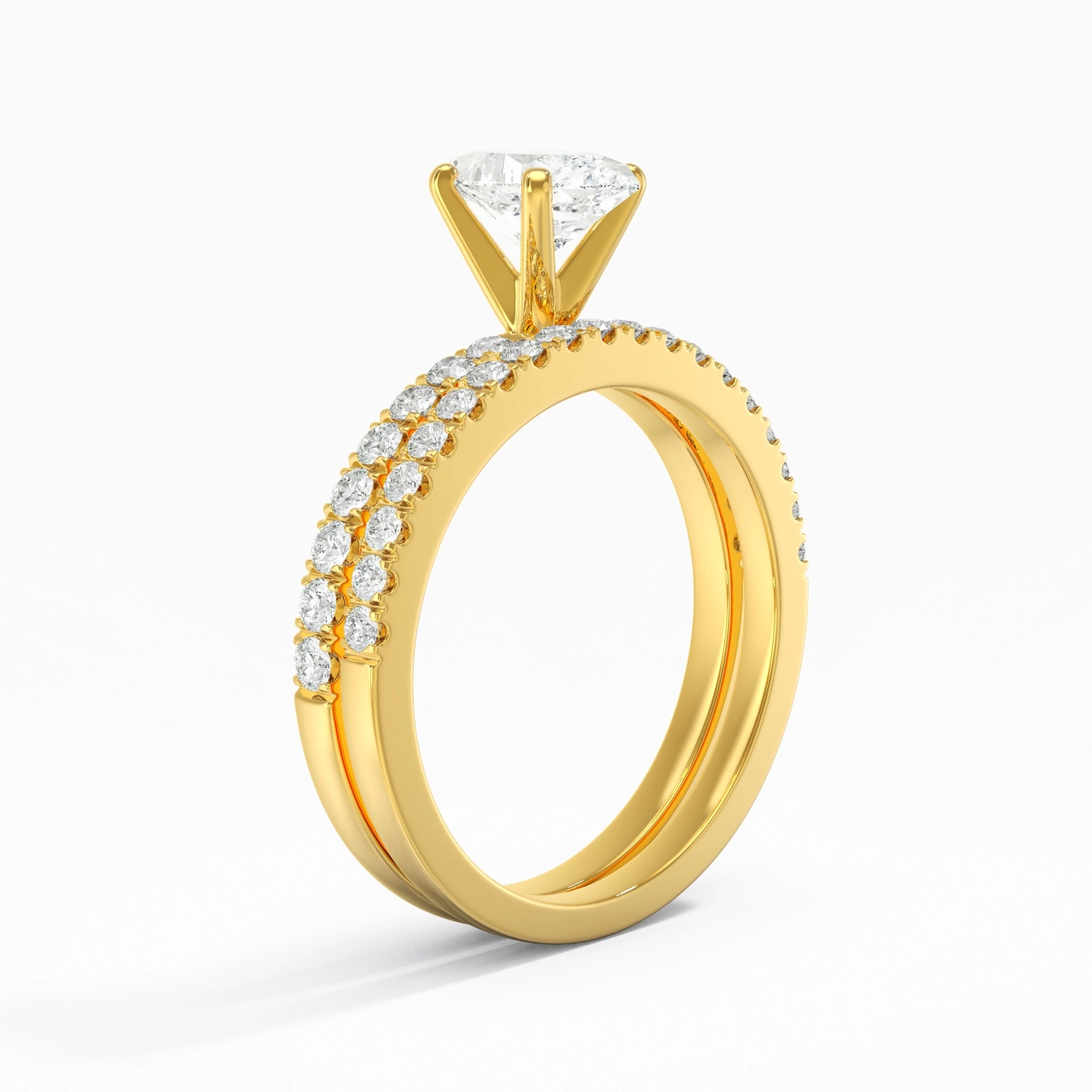 Griffe Ensemble d'alliances 0.80ct Moissanite