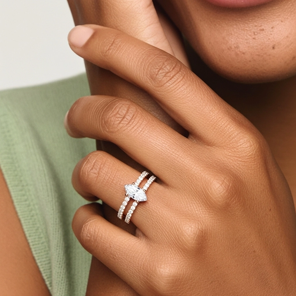 Griffe Ensemble d'alliances 2.00ct Moissanite