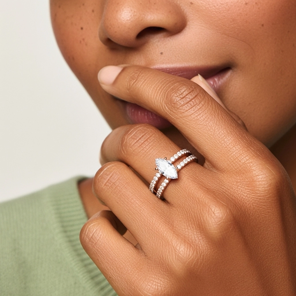 Griffe Ensemble d'alliances 2.00ct Moissanite