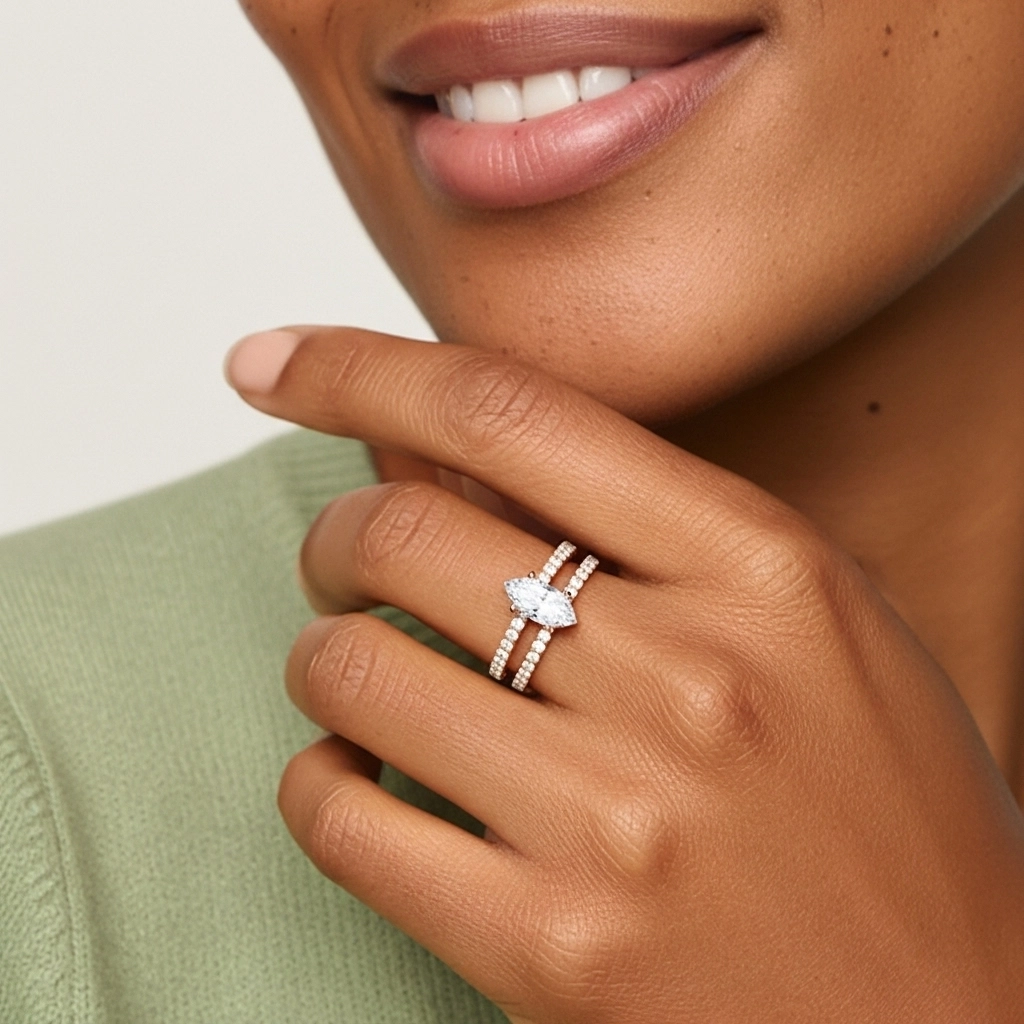 Griffe Ensemble d'alliances 2.00ct Moissanite