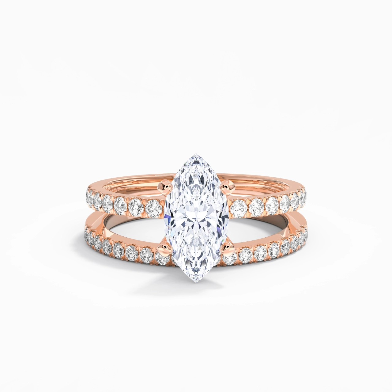 Prong Wedding Ring Set 2.00ct Moissanite