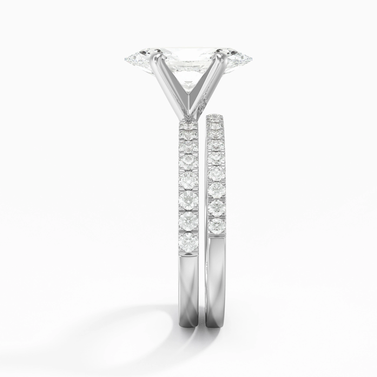 Prong Wedding Ring Set 2.00ct Moissanite