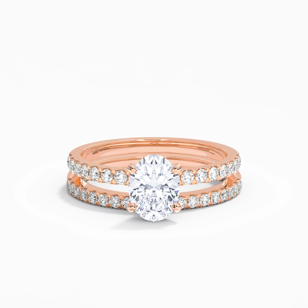 Prong Wedding Ring Set 1.50ct Moissanite