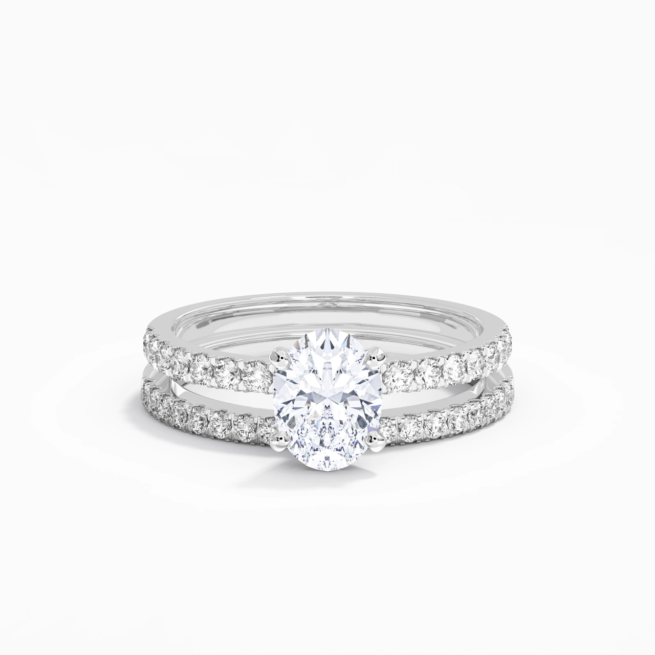 Griffe Ensemble d'alliances 1.50ct Moissanite