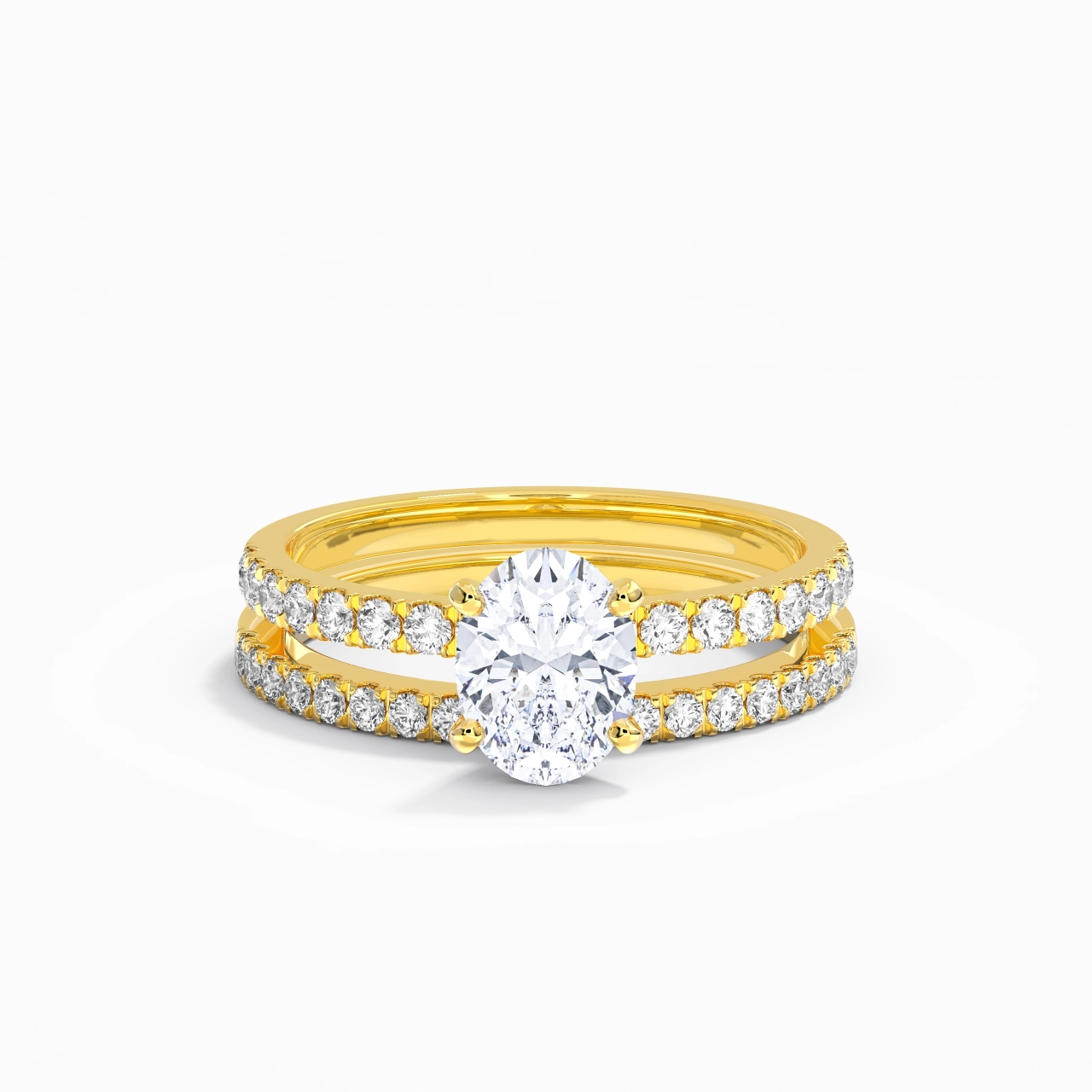 Prong Wedding Ring Set 1.50ct Moissanite