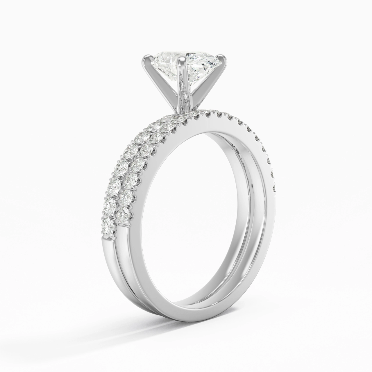 Griffe Ensemble d'alliances 1.50ct Moissanite