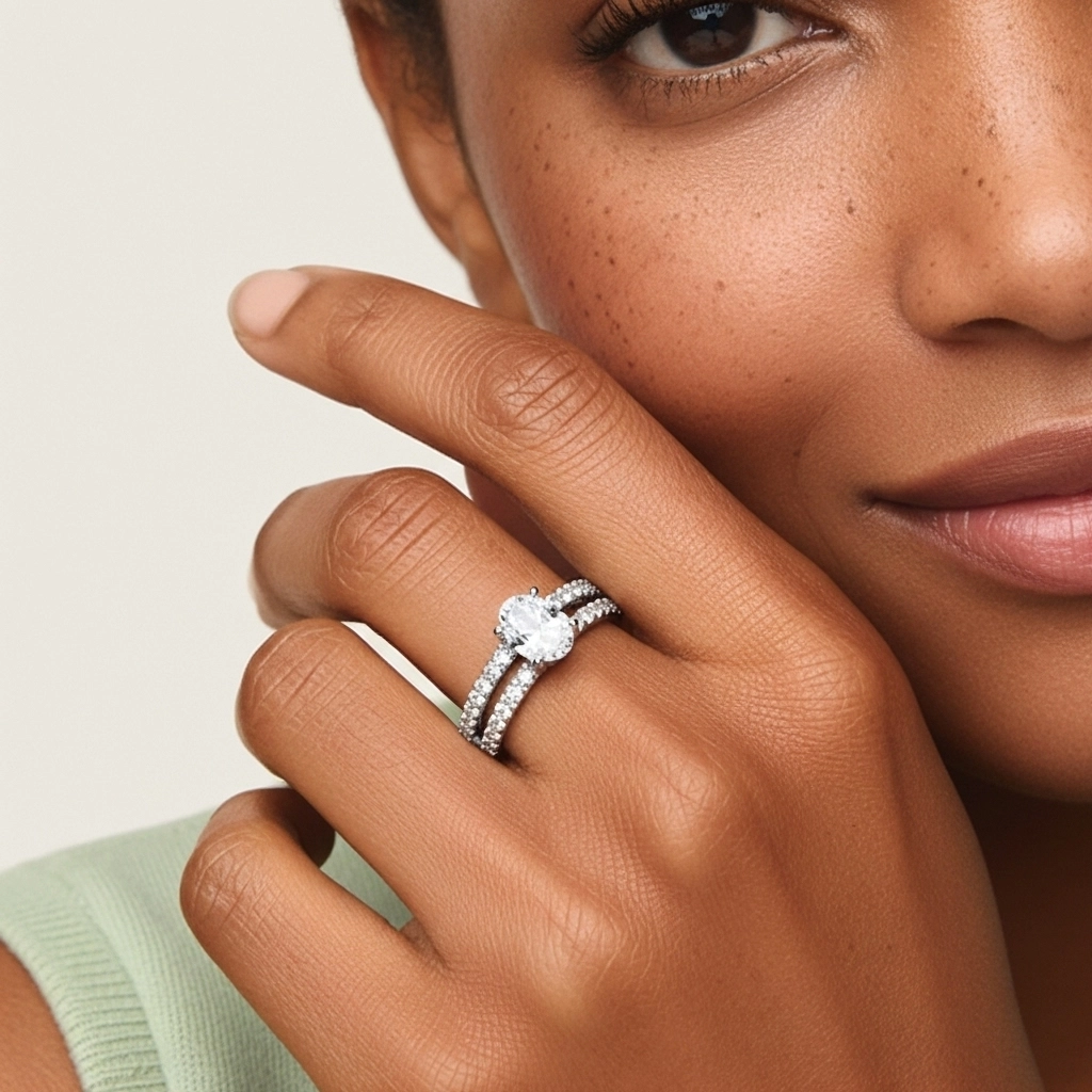 Griffe Ensemble d'alliances 2.00ct Moissanite