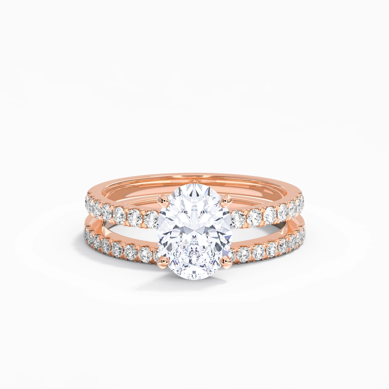 Prong Wedding Ring Set 2.00ct Moissanite
