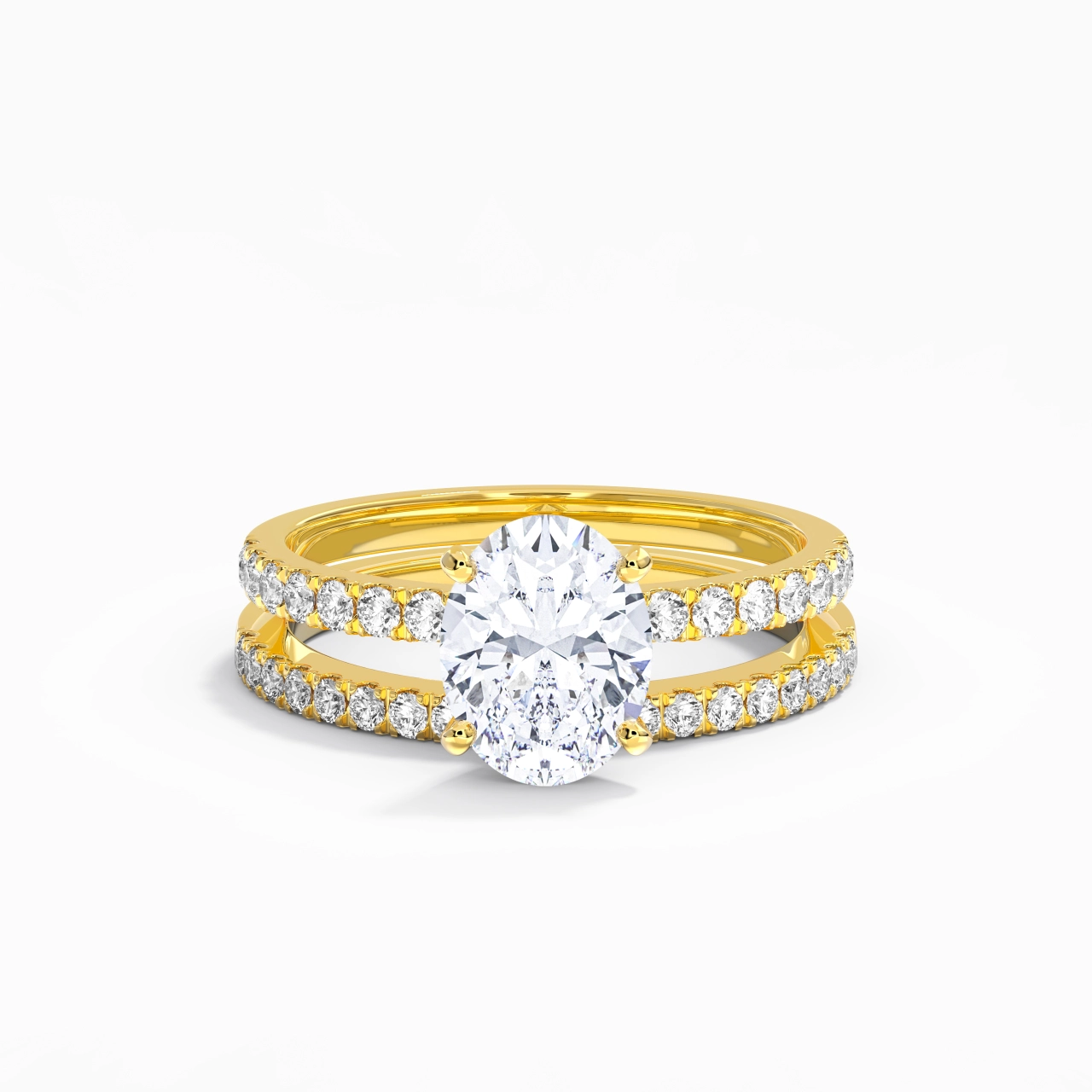 Prong Wedding Ring Set 2.00ct Moissanite