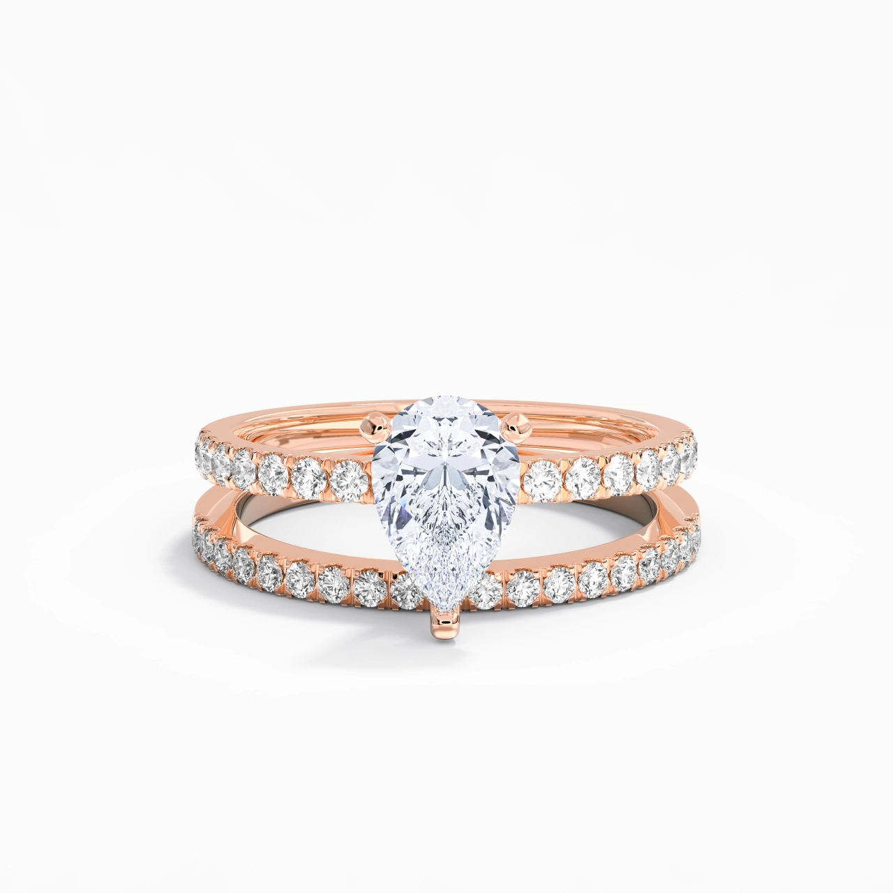 Prong Wedding Ring Set 1.50ct Moissanite