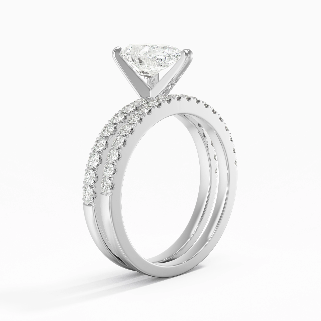 Griffe Ensemble d'alliances 1.50ct Moissanite