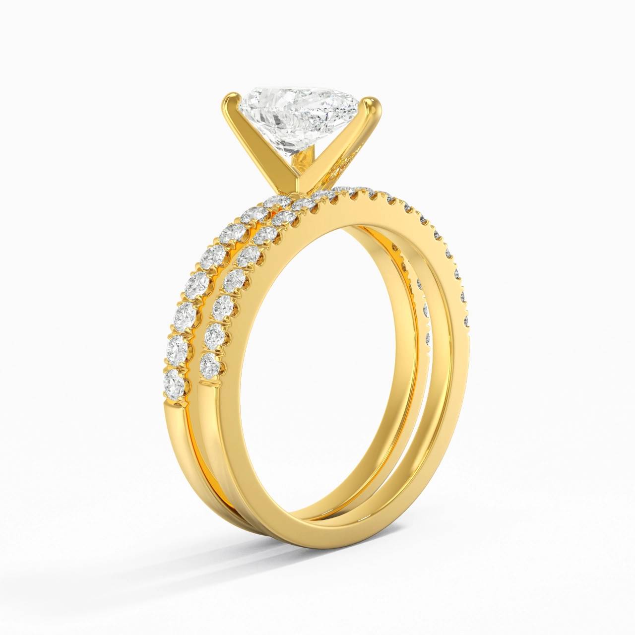 Griffe Ensemble d'alliances 1.50ct Moissanite