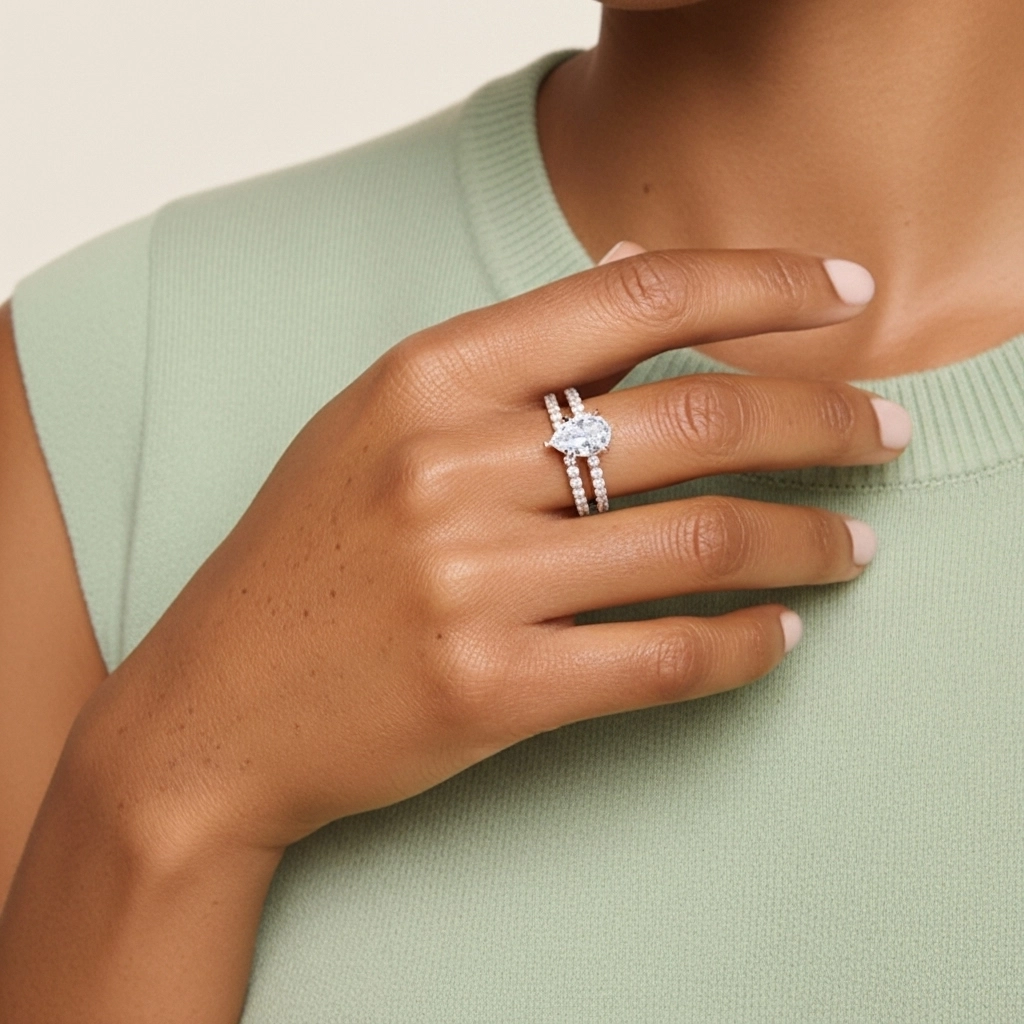 Griffe Ensemble d'alliances 2.00ct Moissanite